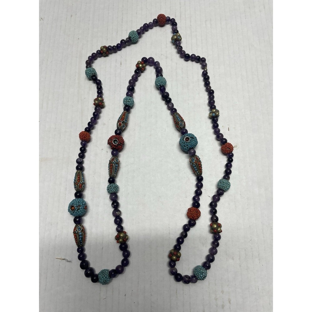 Vintage Himalayan Style Hand Beaded Necklace